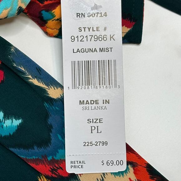 NWT MSK Laguna Mist Floral Print 3/4 Sleeve Shift Dress Womens Petite Size PL - Picture 9 of 12